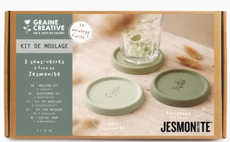 Kit Jesmonite – 3 Sous-verres Motifs Végétaux