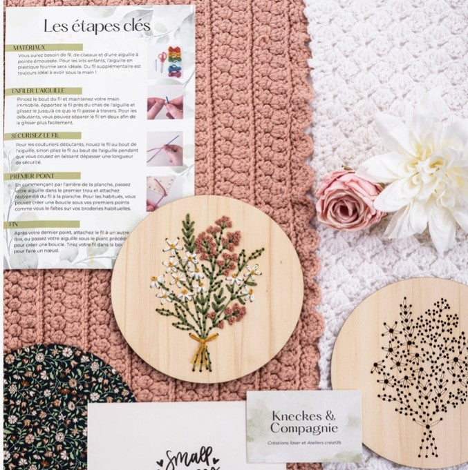 Kit de Broderie sur bois – Décoration florale