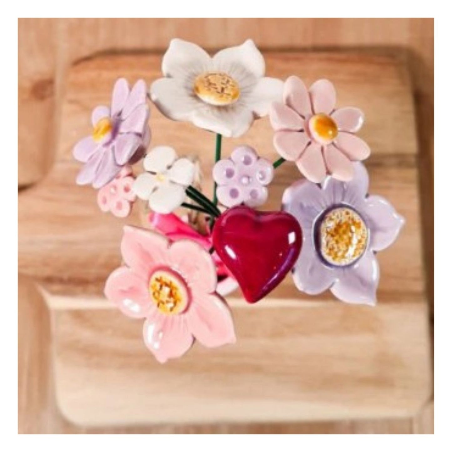 Fleur en céramique - bouquet "Because I love you"