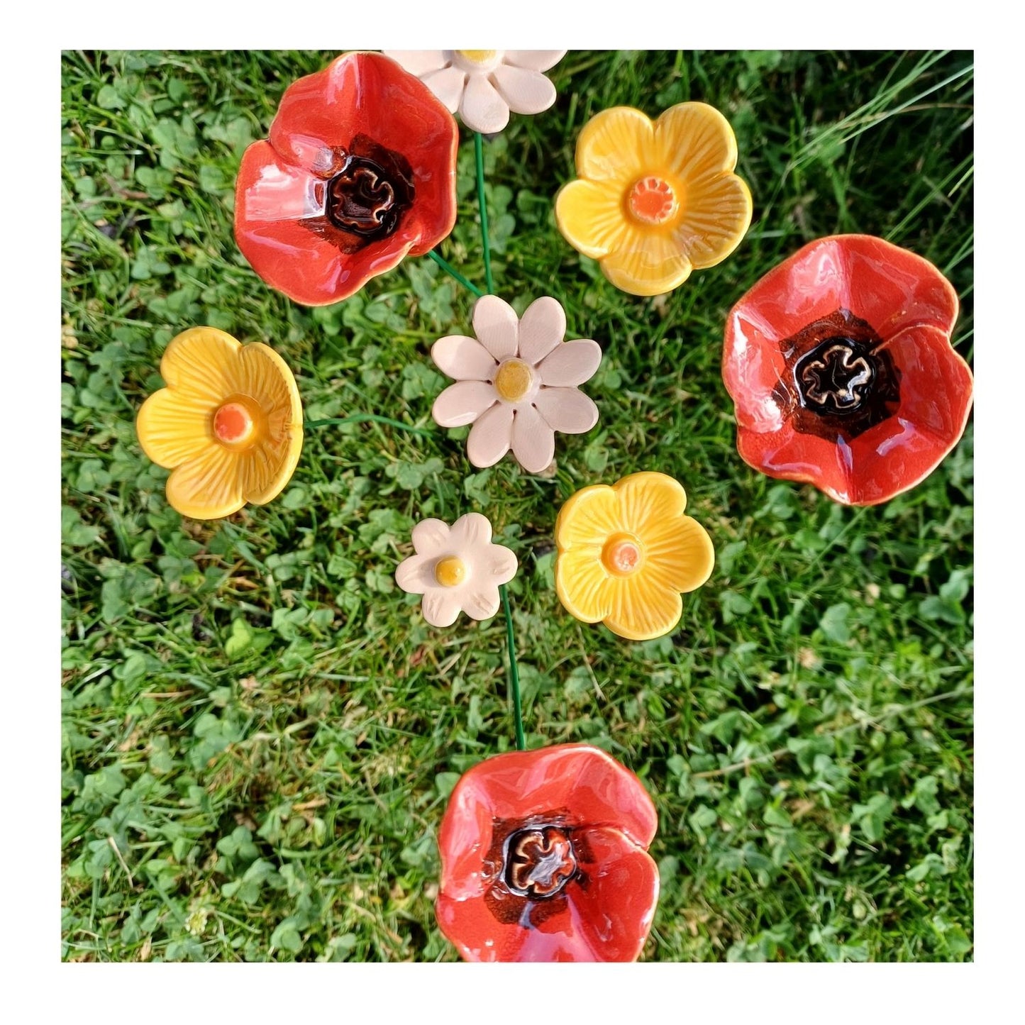 Fleur en céramique - petit coquelicot