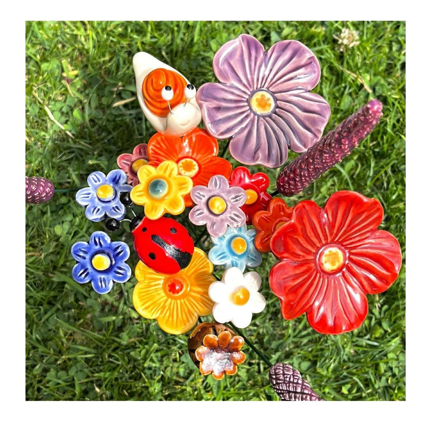 Fleur en céramique- Lavande violet clair