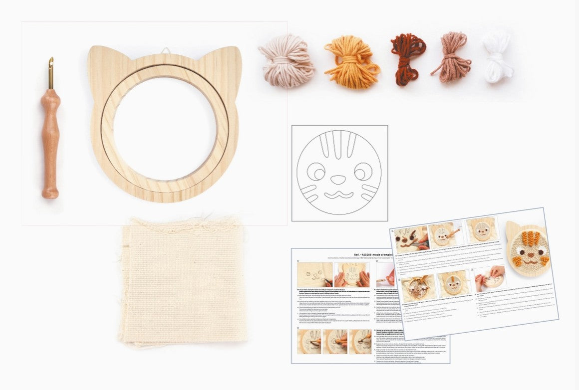 Kit Punch Needle Chat – Ø 15 cm