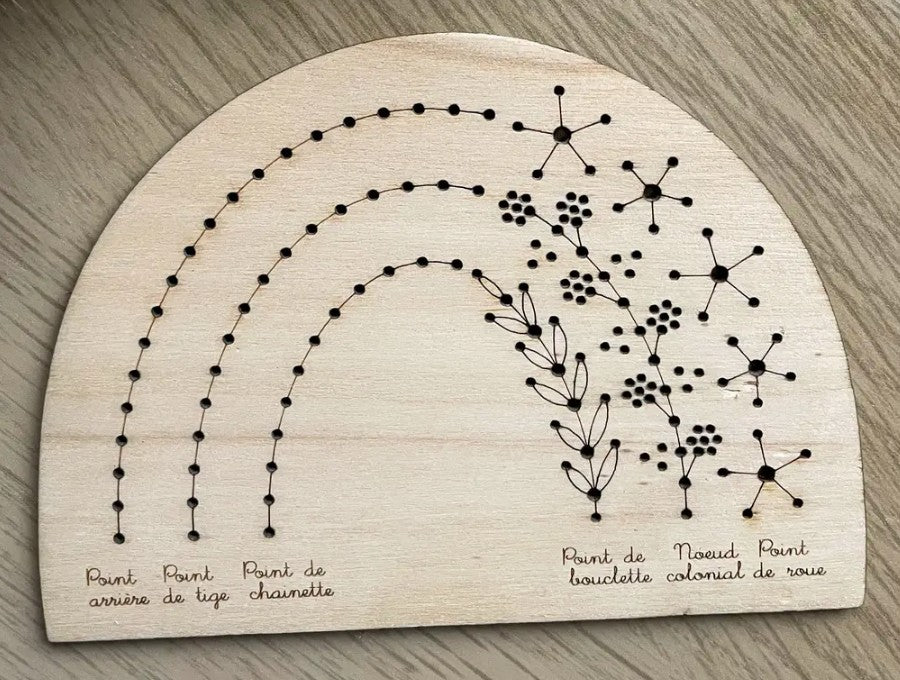 Kit de Broderie sur bois– Base d'Apprentissage Festonné