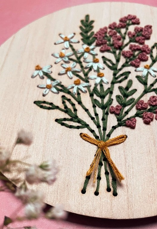 Kit de Broderie sur bois – Décoration florale