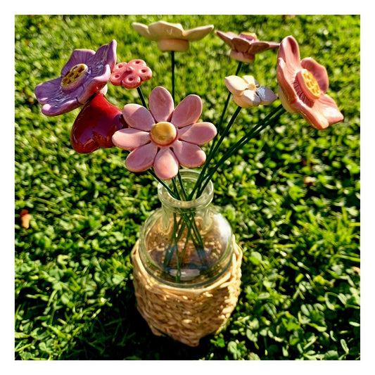 Fleur en céramique - bouquet "Because I love you"