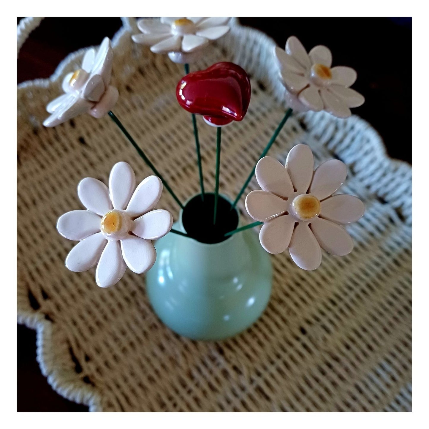 Fleur en céramique - bouquet "love"