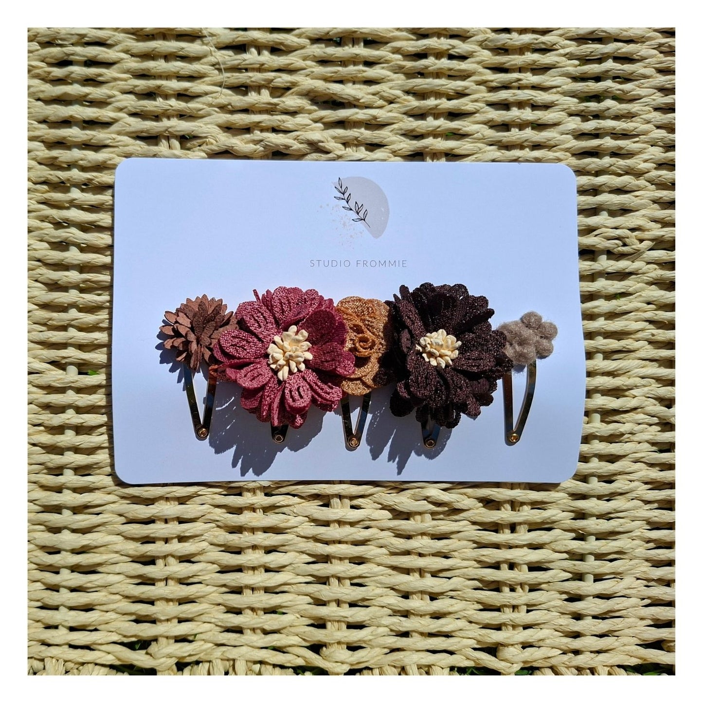 Pince à cheveux fleurie- Couleur d'automne