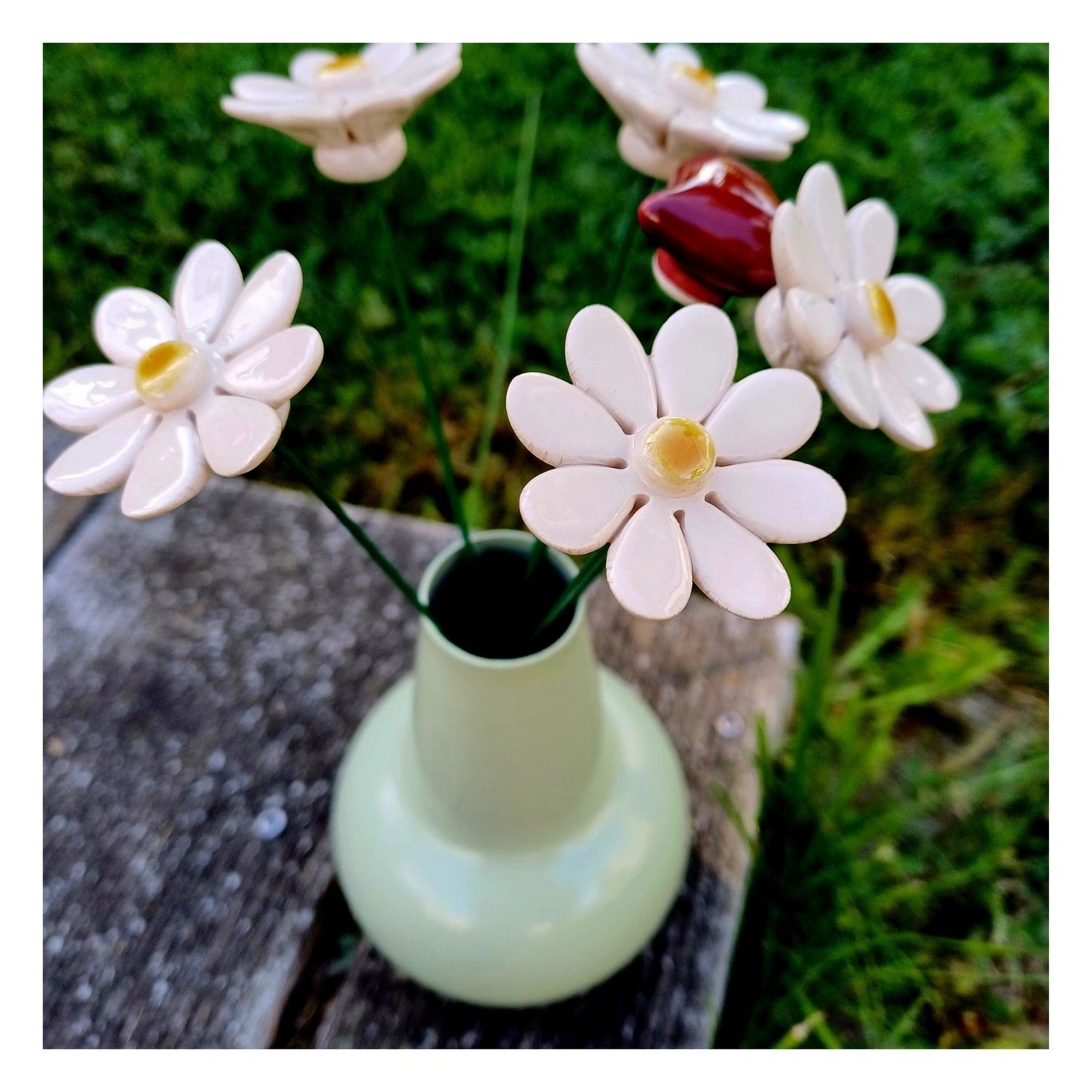 Fleur en céramique - bouquet "love"