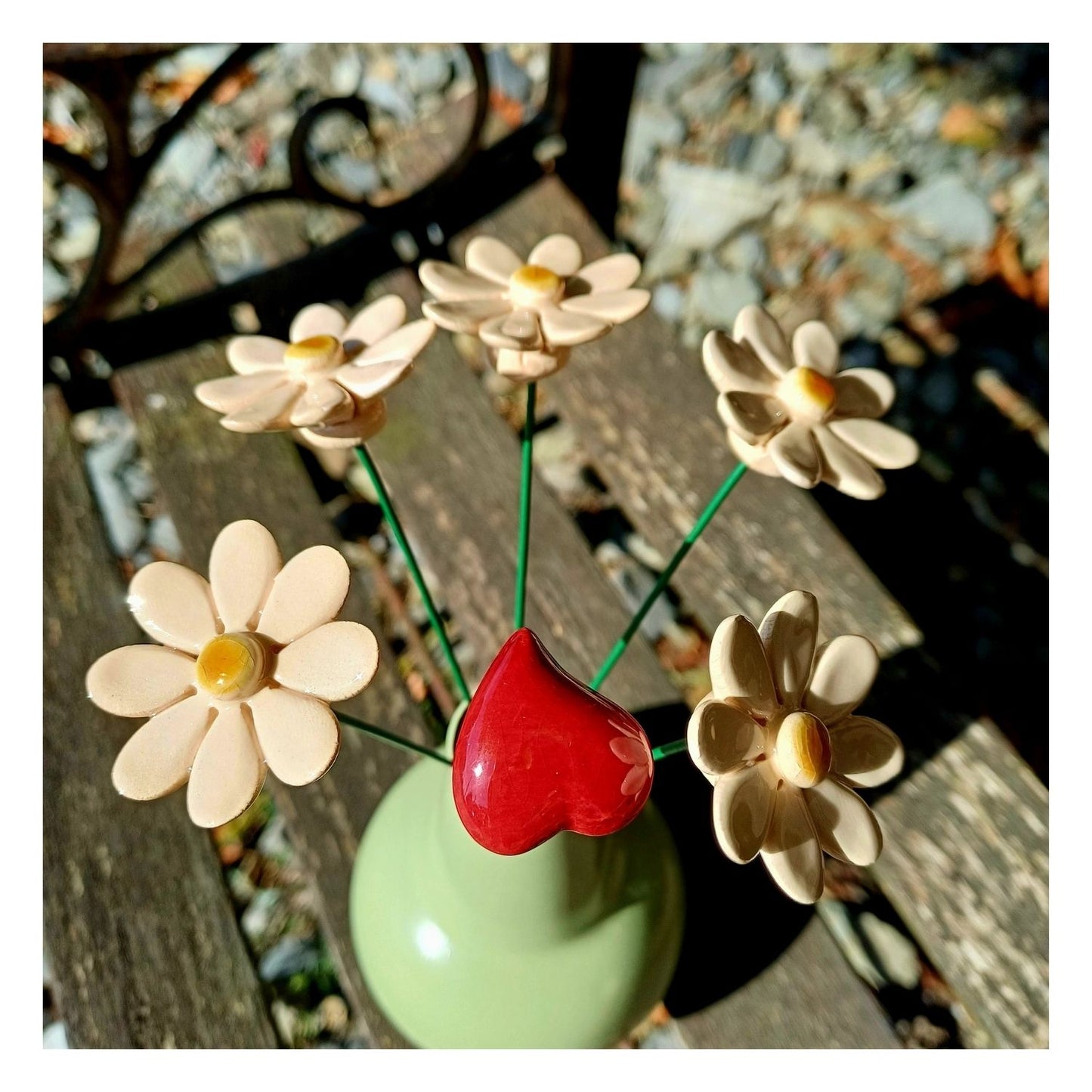 Fleur en céramique - bouquet "love"