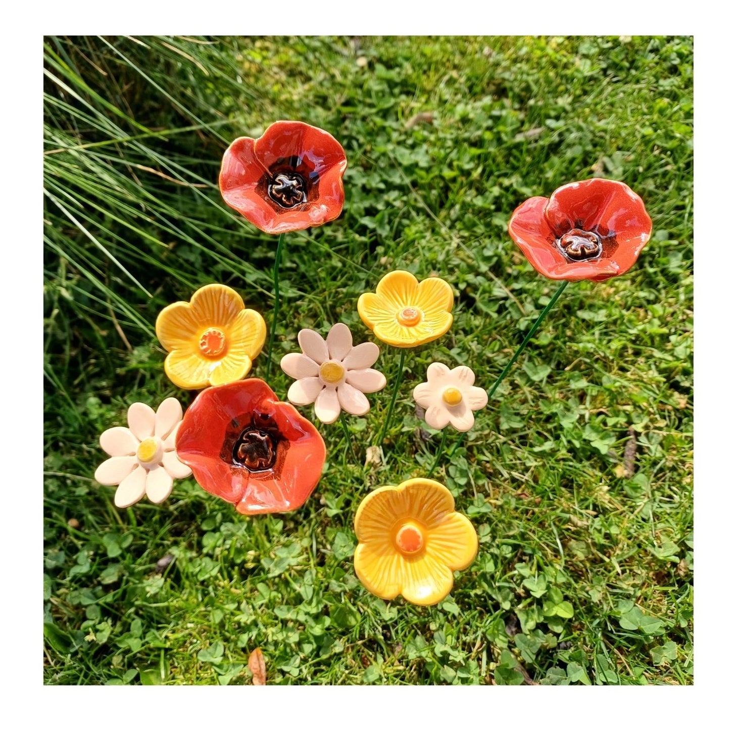 Fleur en céramique - petit coquelicot