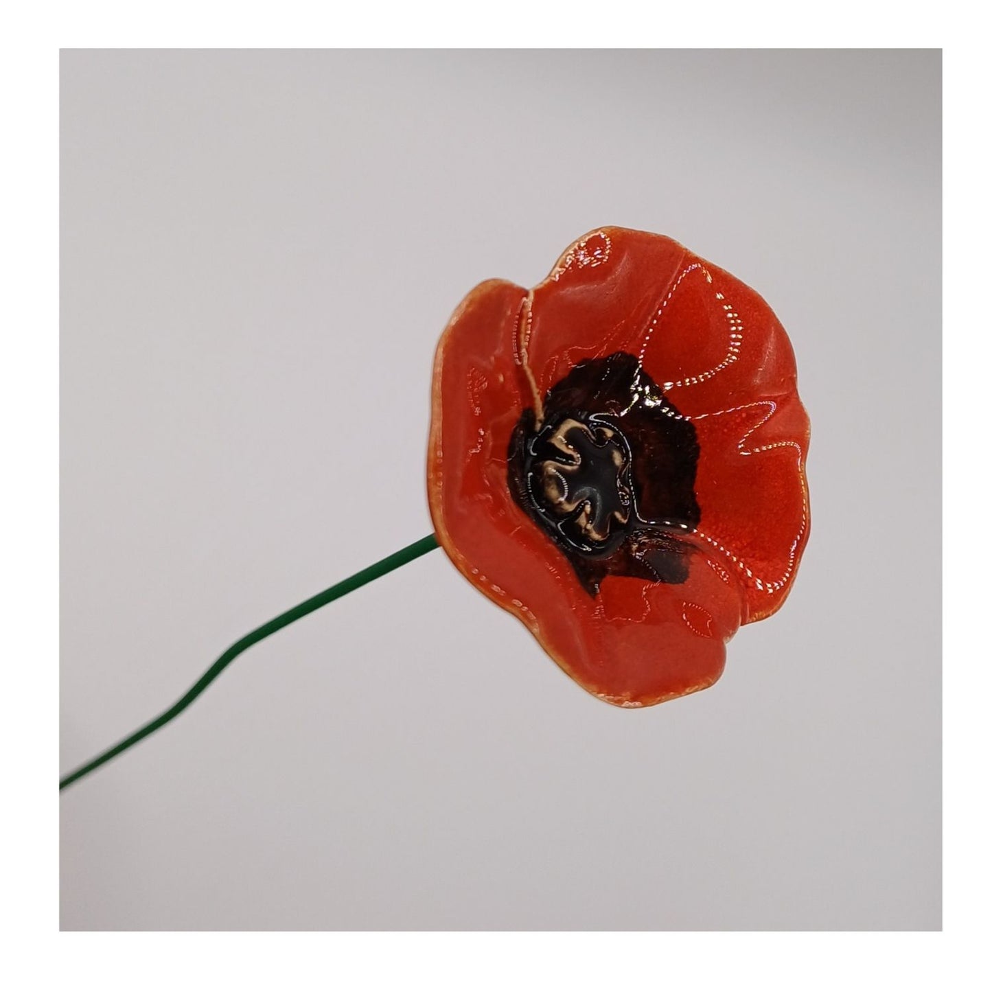 Fleur en céramique - petit coquelicot