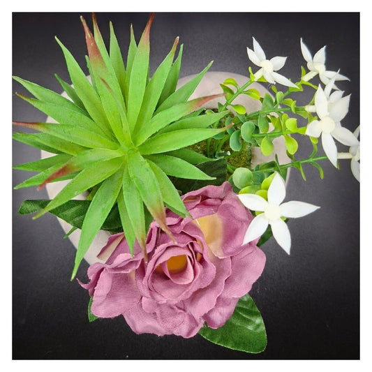 Composition florale "rose mauve"