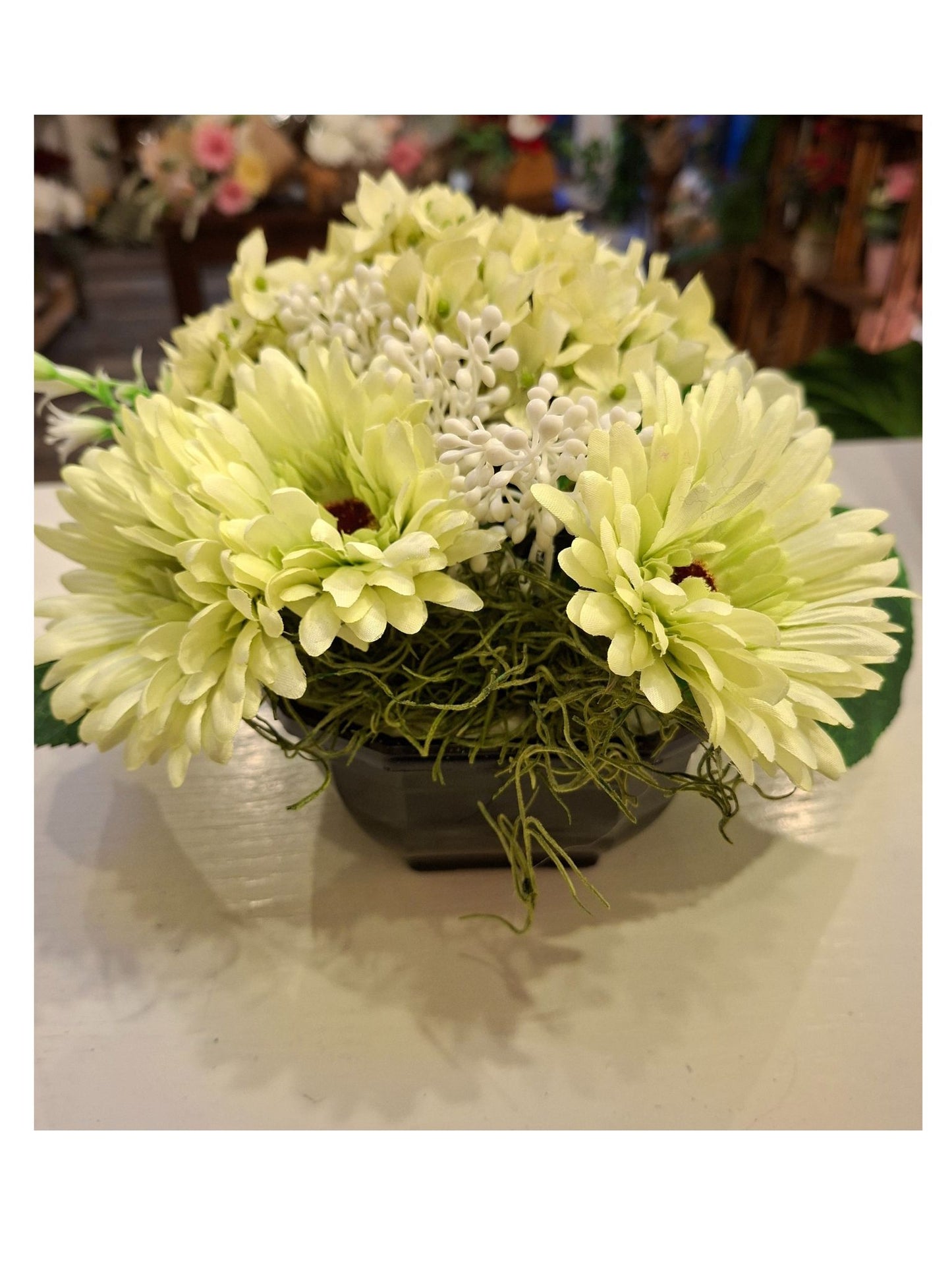 Composition florale “Tendresse Pastel” – fleurs artificielles naturelles