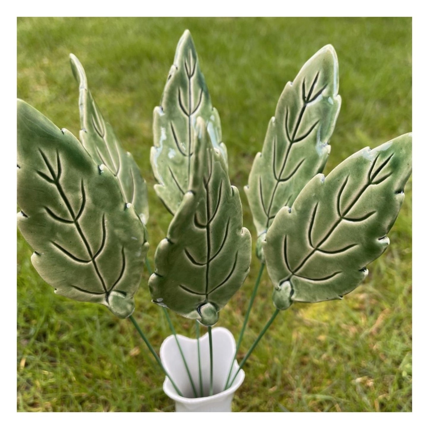 Fleur en céramique - feuille