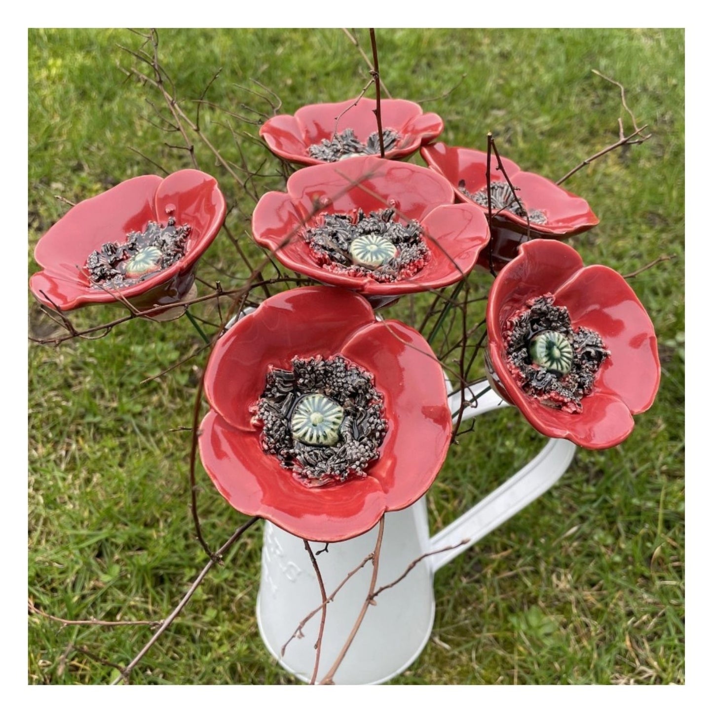Fleur en céramique - grand coquelicot