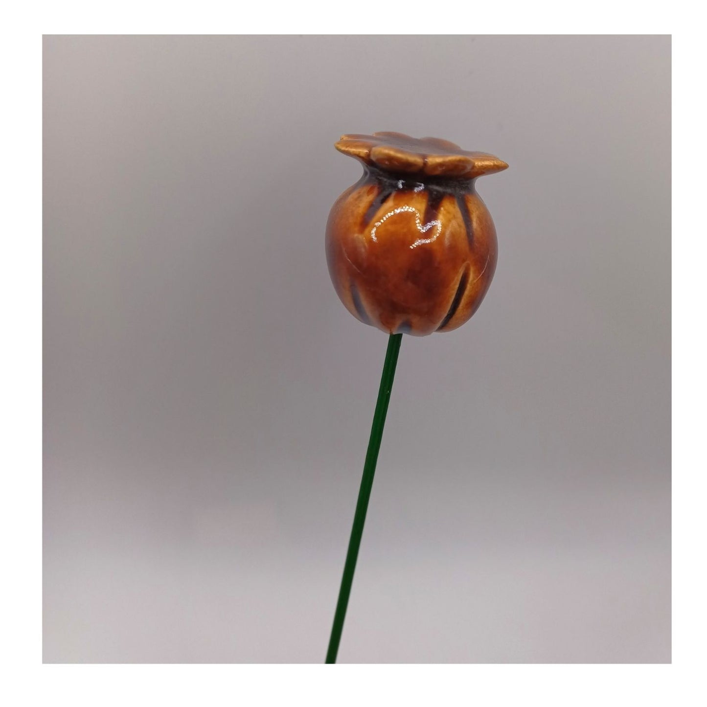 Fleur en céramique - paille de pavot