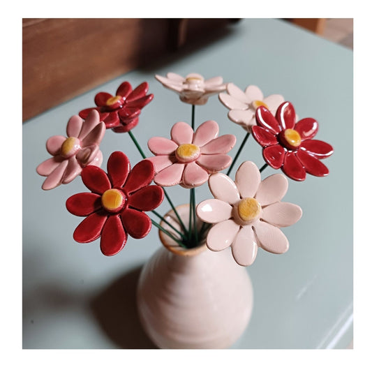 Fleur en céramique - bouquet de marguerites