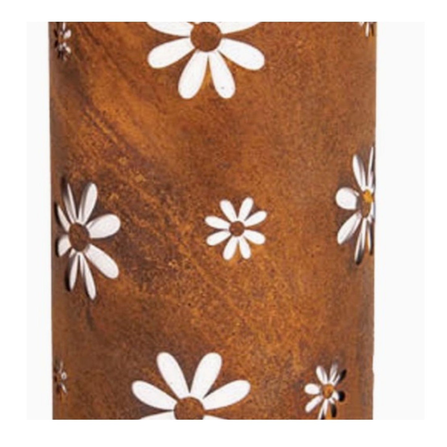 Lanterne à fleurs - métal rouillé - 35 cm de haut