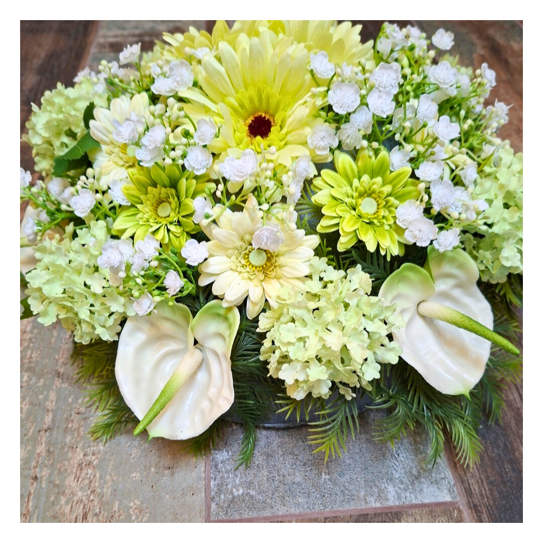 Composition florale “Tendresse Pastel” – fleurs artificielles naturelles
