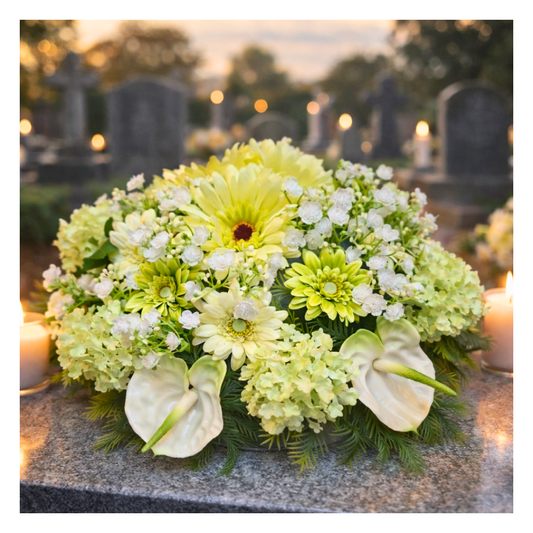 Composition florale “Tendresse Pastel” – fleurs artificielles naturelles