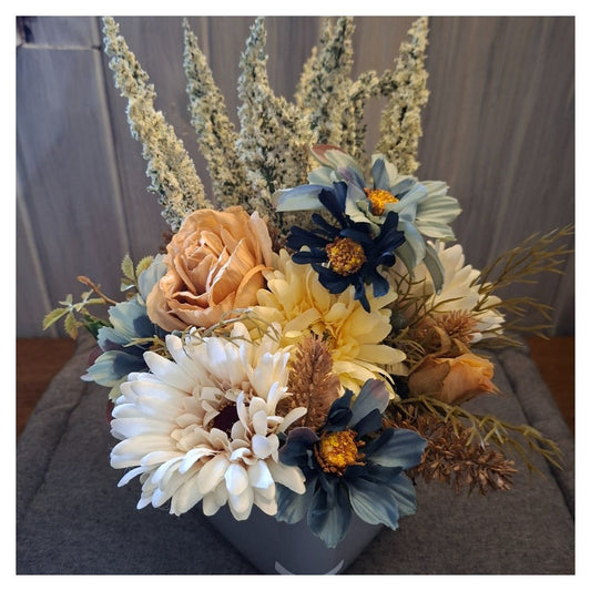 Composition florale “Douceur d’Automne” – fleurs artificielles durables