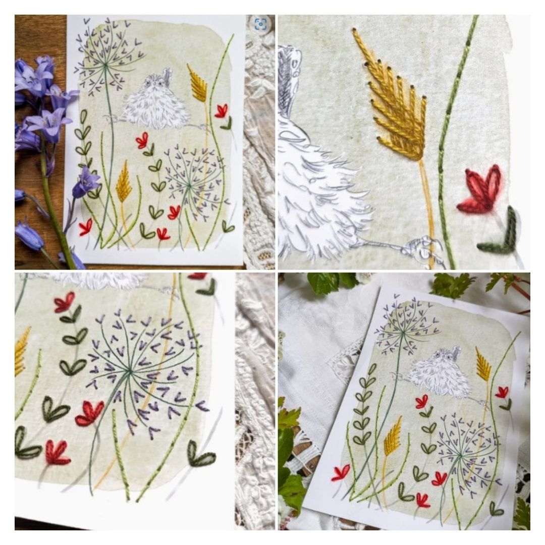 Carte à broder - Herbes folles