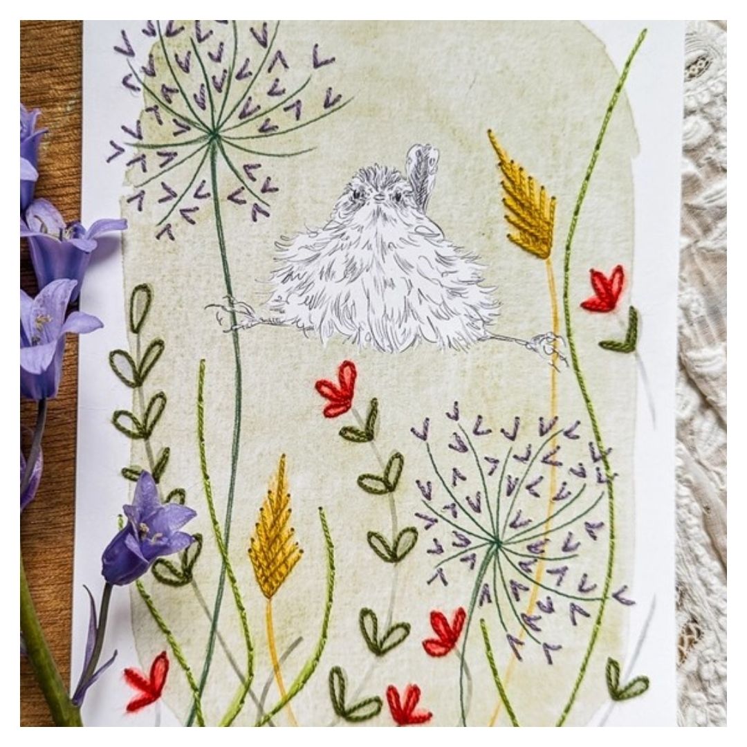 Carte à broder - Herbes folles